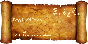 Bogi Áron névjegykártya