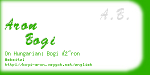 aron bogi business card